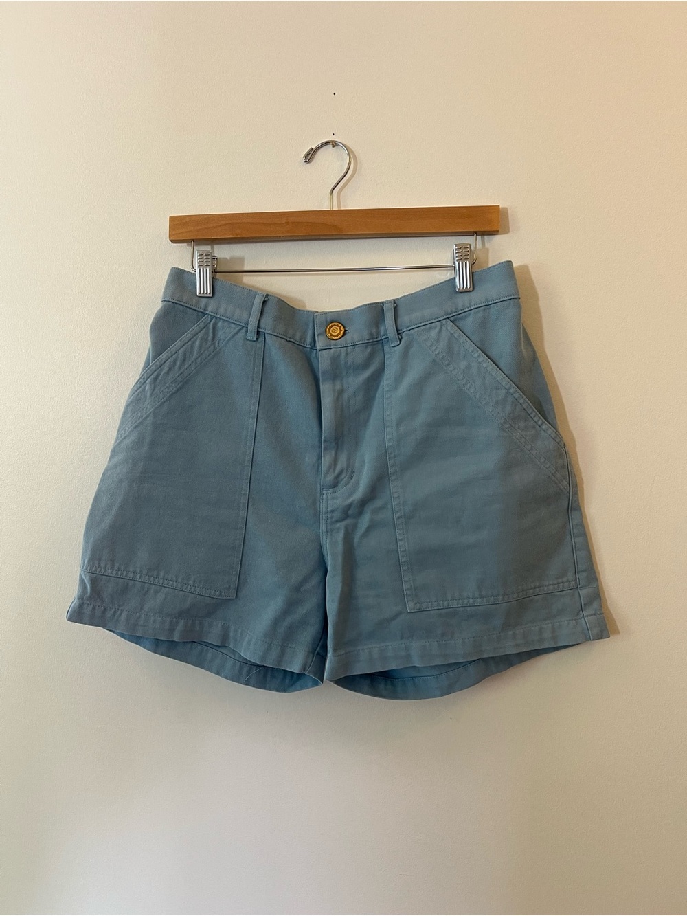 Big Bud Press Dusty Blue High-Rise Utility Shorts - Size M